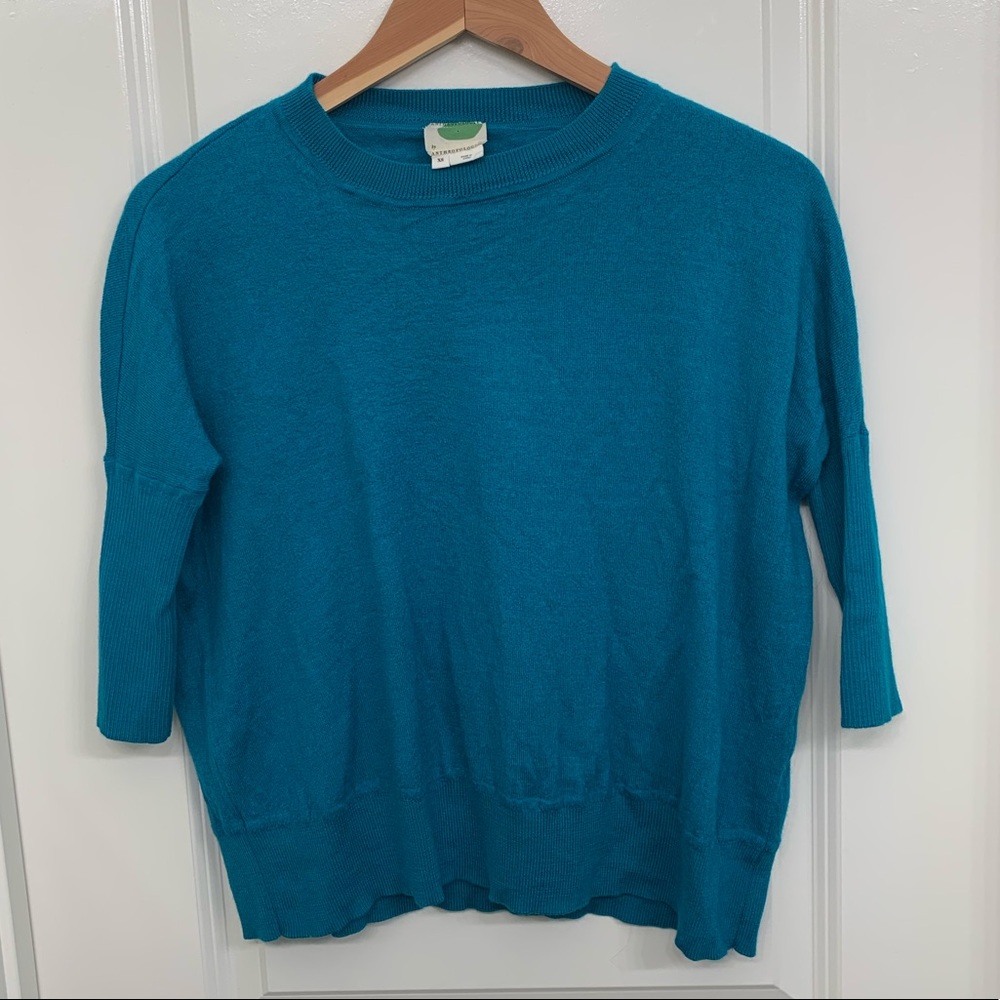 Anthropologie Teal Wool Sweater
